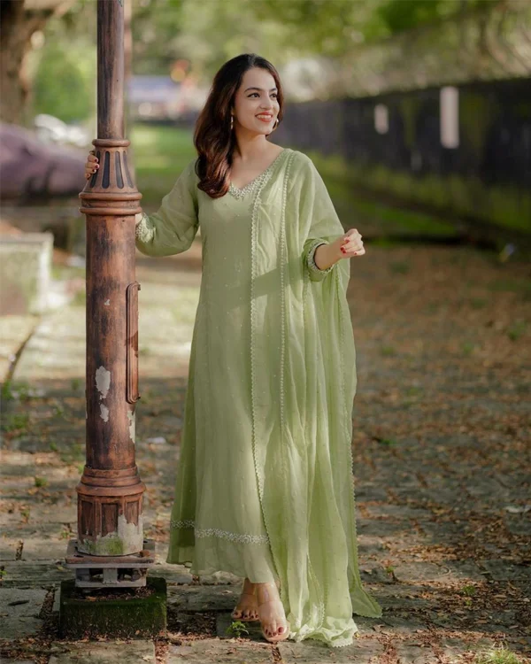 Anarkali Pastel Green Churidar